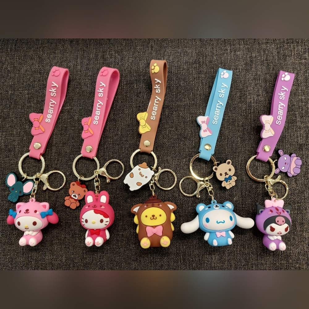 Sanrio style Hello Kitty Keychain set